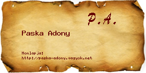 Paska Adony névjegykártya